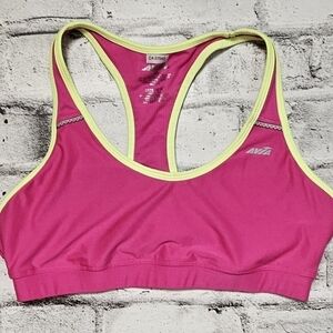Avia Pink Neon Yellow Sports Bra Womens Large Racerback Gym